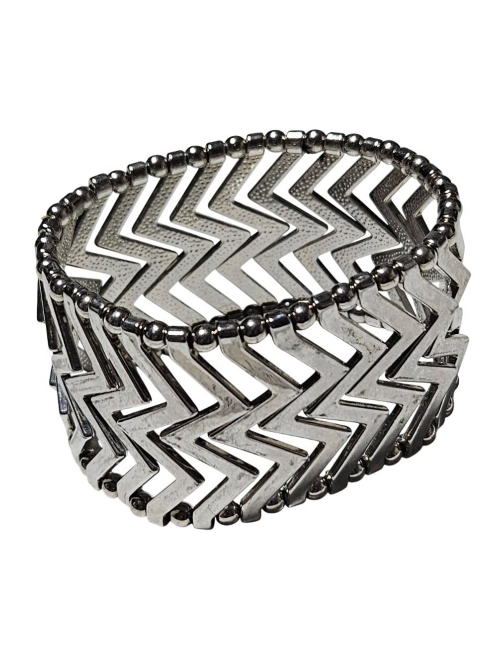 Boho Chic Chevron Zig Zag Bracelet Beaded Edge Stretch Fashion Jewelry Women